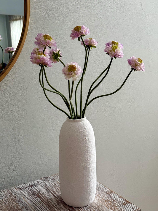 24.4" Artificial Pink Purple Scabiosa Stem, Faux Pincushion Flower, Silk Flower Daisy