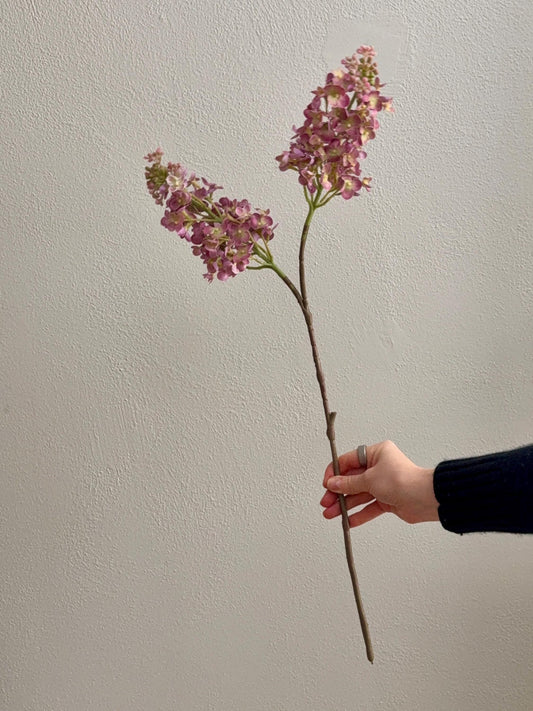 25" Real Touch Lilac Branch, Faux Flower Purple or Pink Stem for Vase Decor