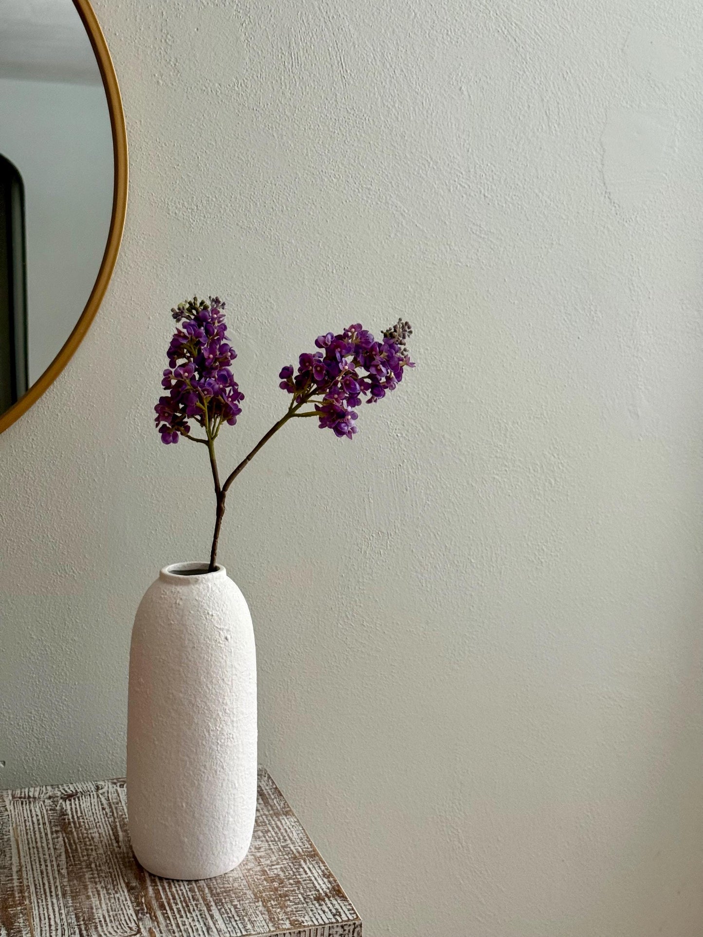 25" Real Touch Lilac Branch, Faux Flower Purple or Pink Stem for Vase Decor