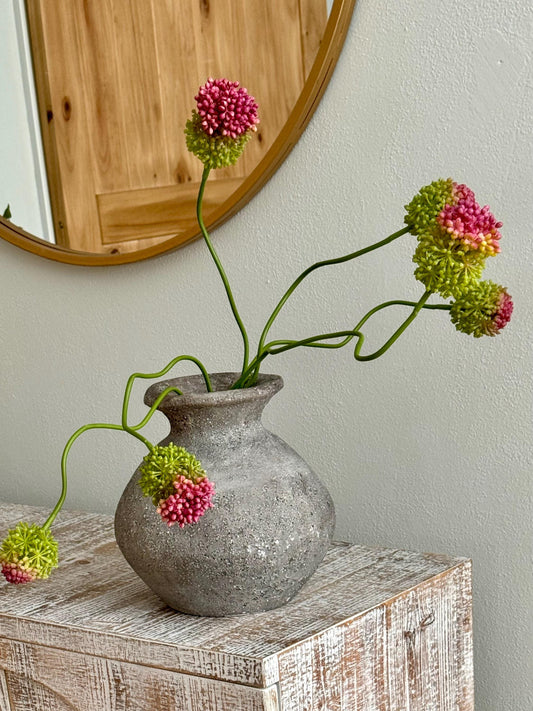 2 Heads Artificial Allium, Silk Dandelion Flower 27.8", Faux Allium Bouquet