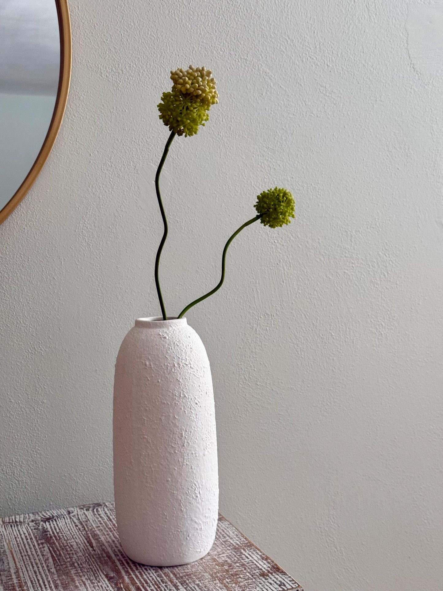 2 Heads Artificial Allium, Silk Dandelion Flower 27.8", Faux Allium Bouquet
