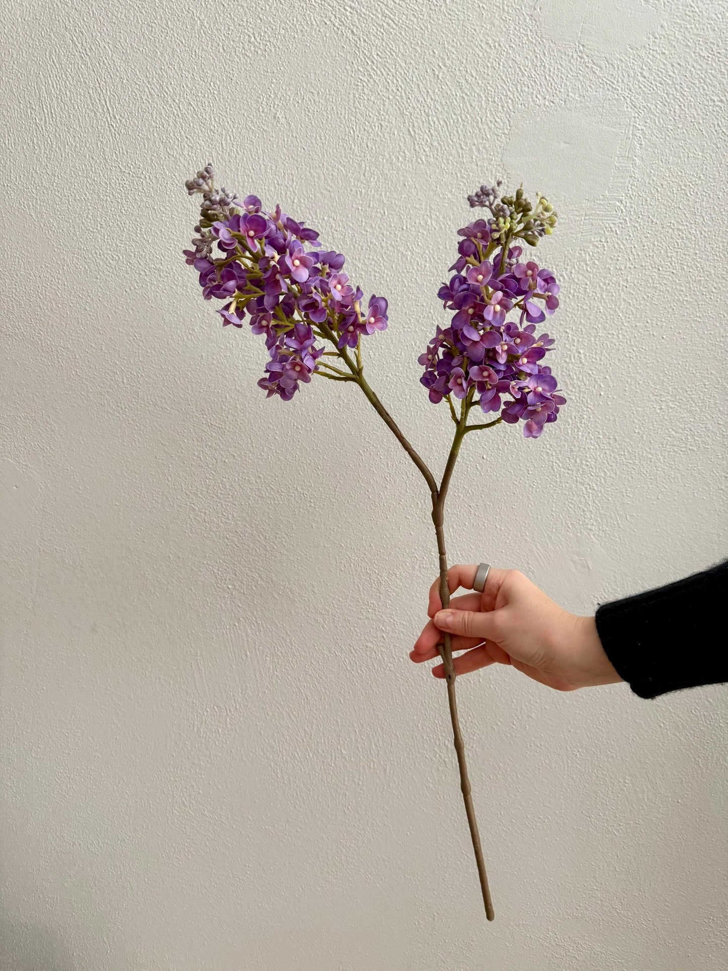 25" Real Touch Lilac Branch, Faux Flower Purple or Pink Stem for Vase Decor