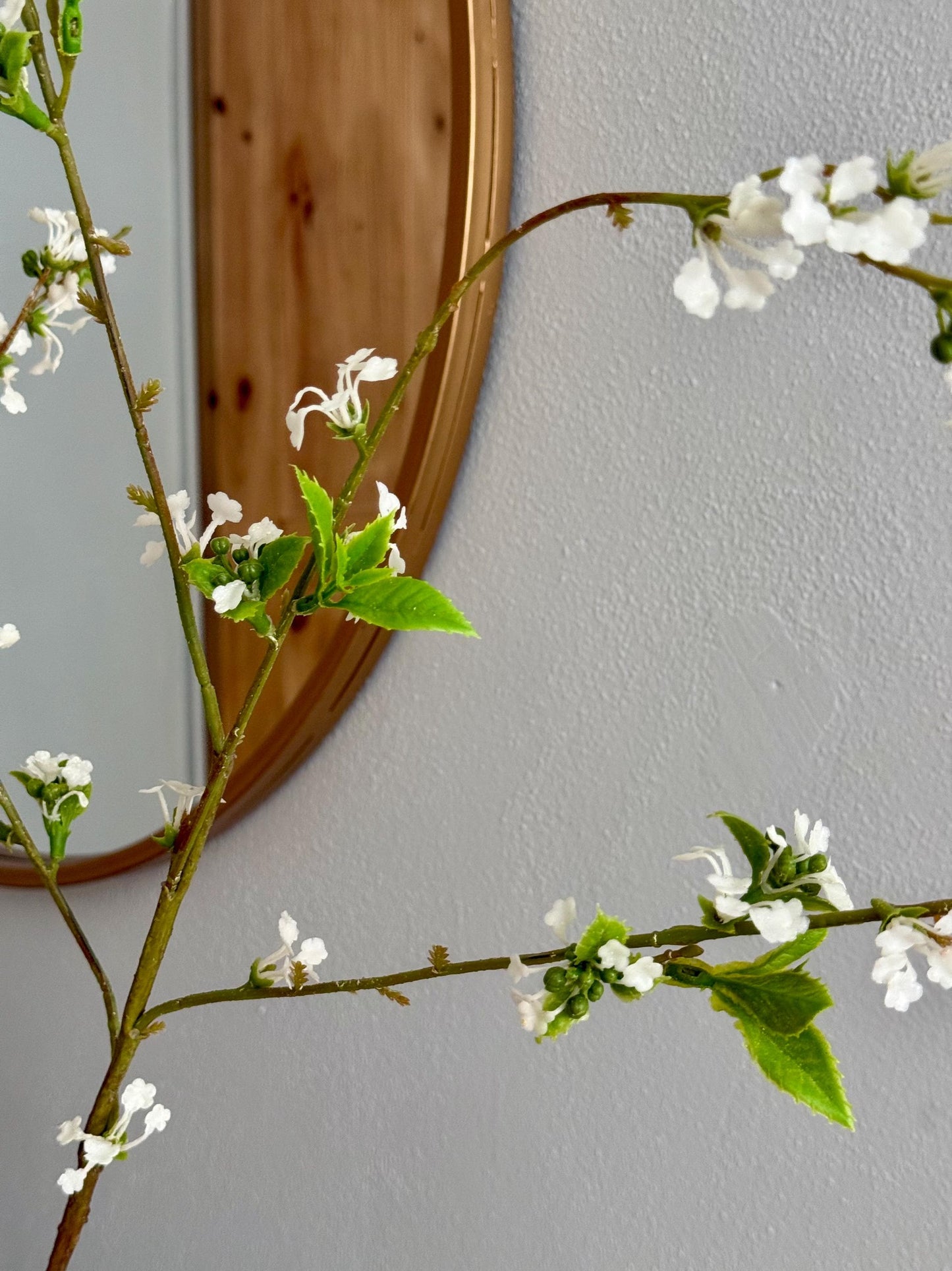 39.5" Artificial Snow Willow Branch White Flowers, Long Faux Greenery Stem