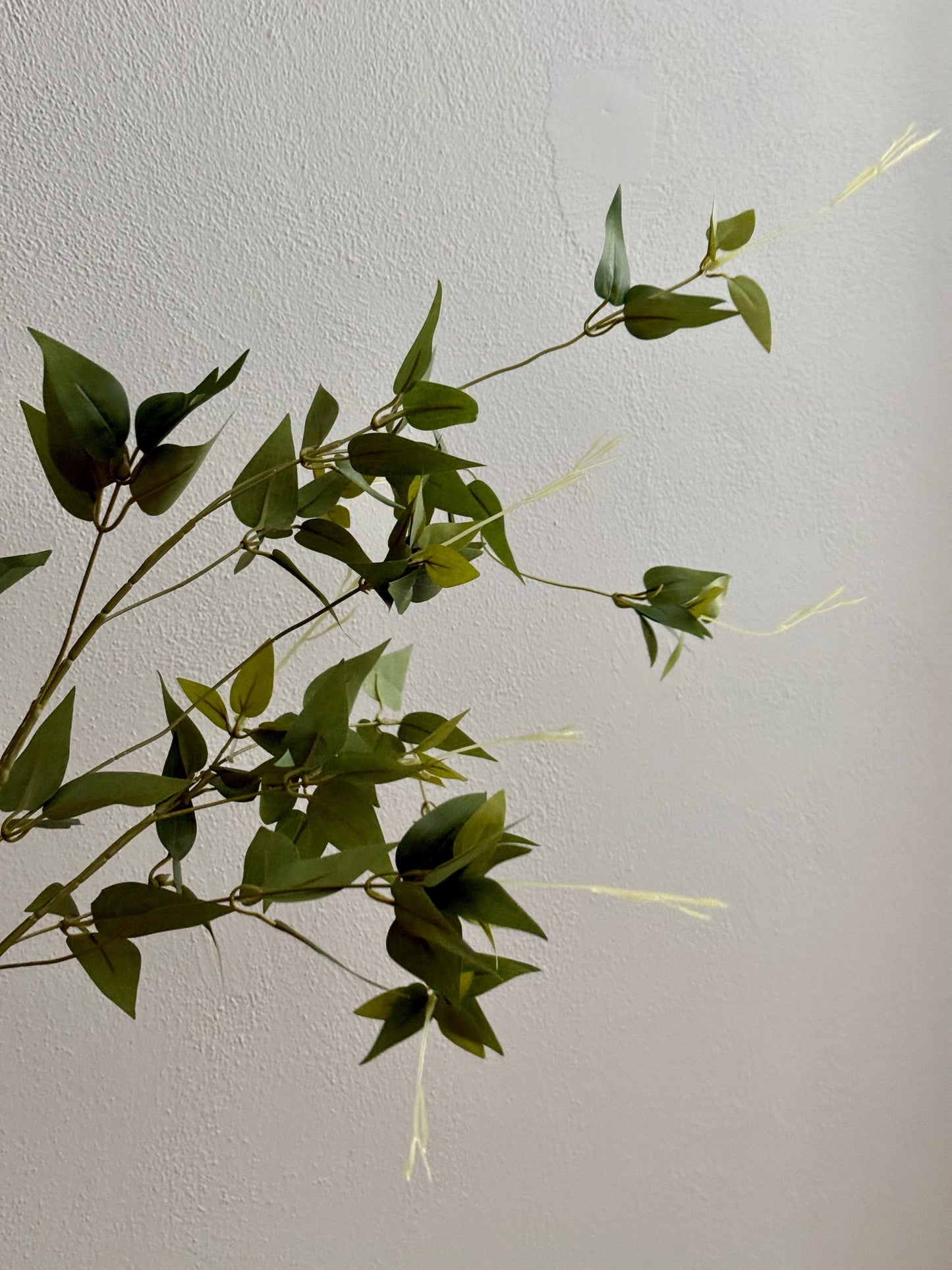 Artificial Clematis Leaves Branch Greenery, Long Faux Stem 44.5"
