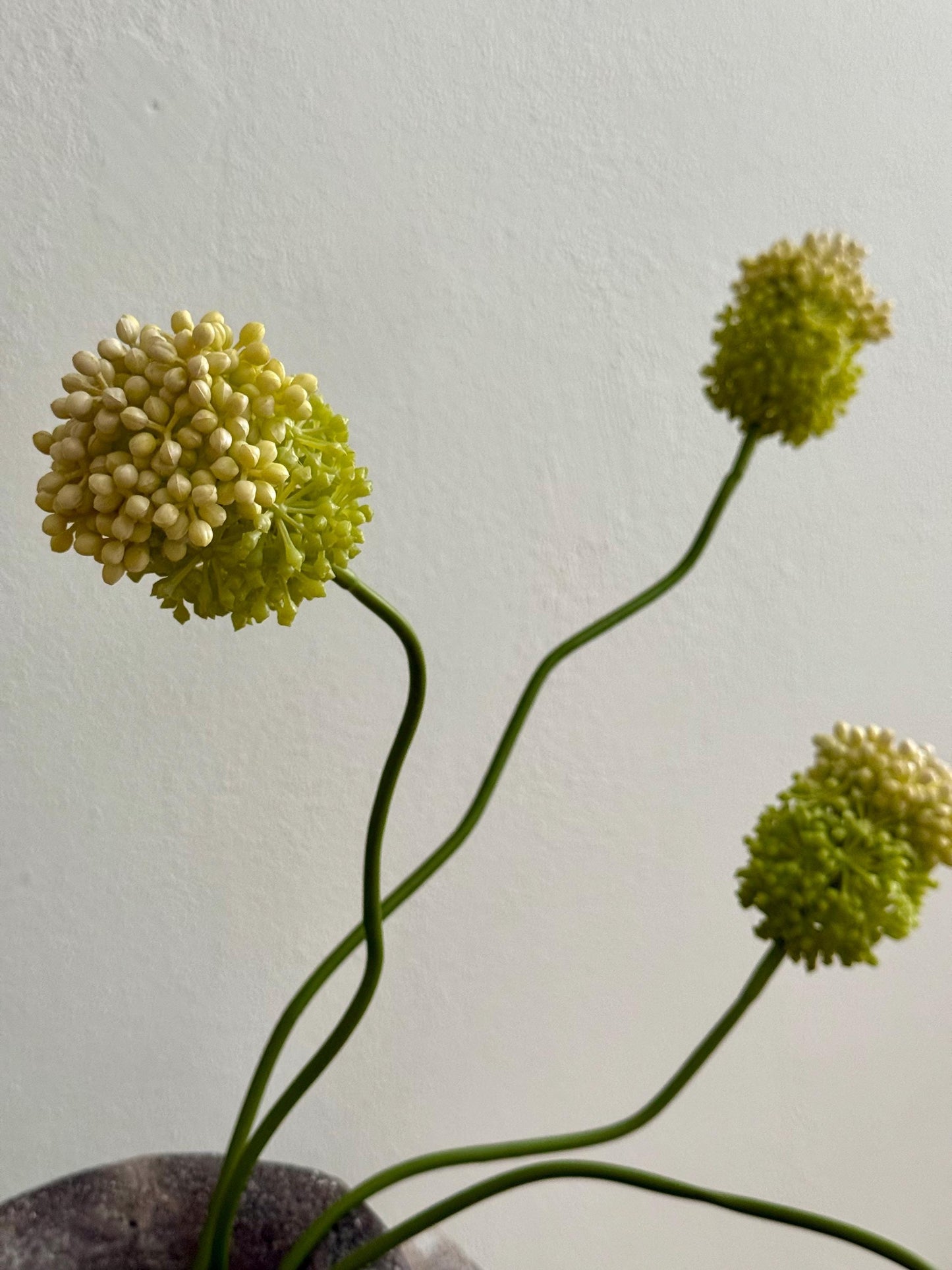 2 Heads Artificial Allium, Silk Dandelion Flower 27.8", Faux Allium Bouquet