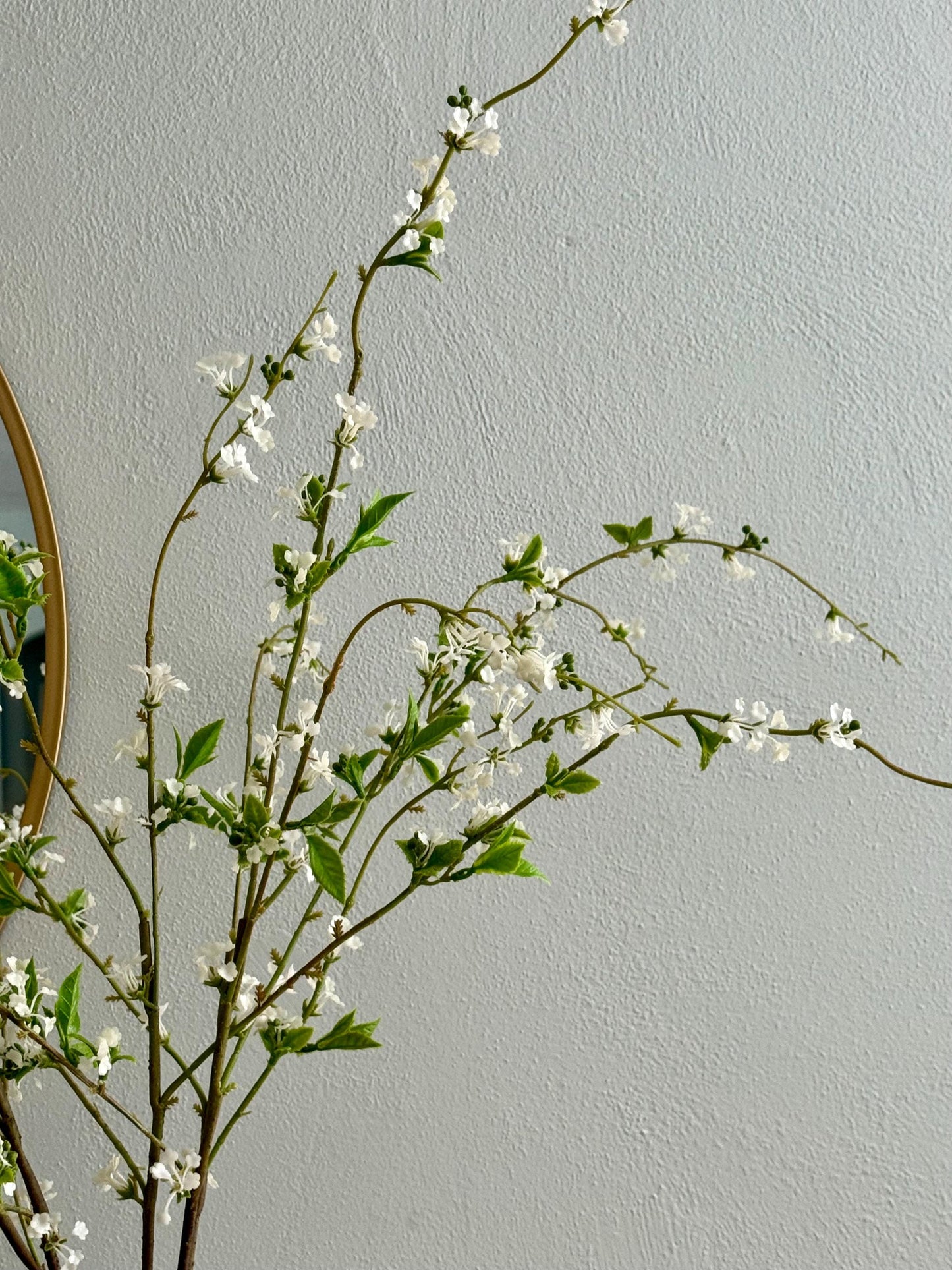39.5" Artificial Snow Willow Branch White Flowers, Long Faux Greenery Stem