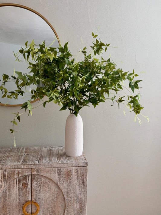Artificial Clematis Leaves Branch Greenery, Long Faux Stem 44.5"
