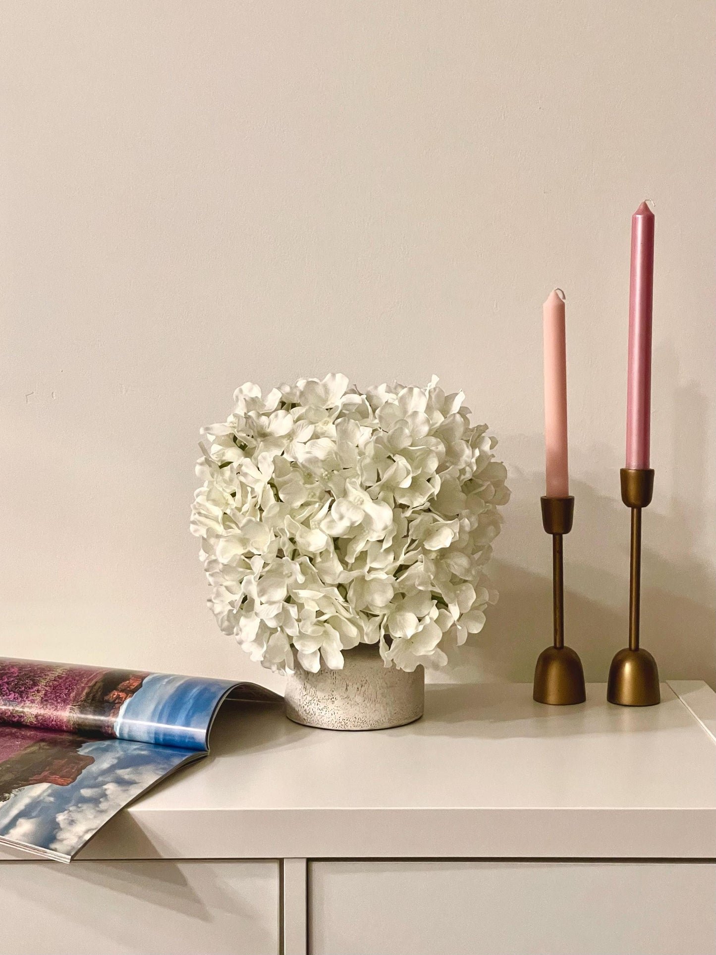 Silk Hydrangea Flower Lamp: Floral Table Lamp, Bookshelf Decor